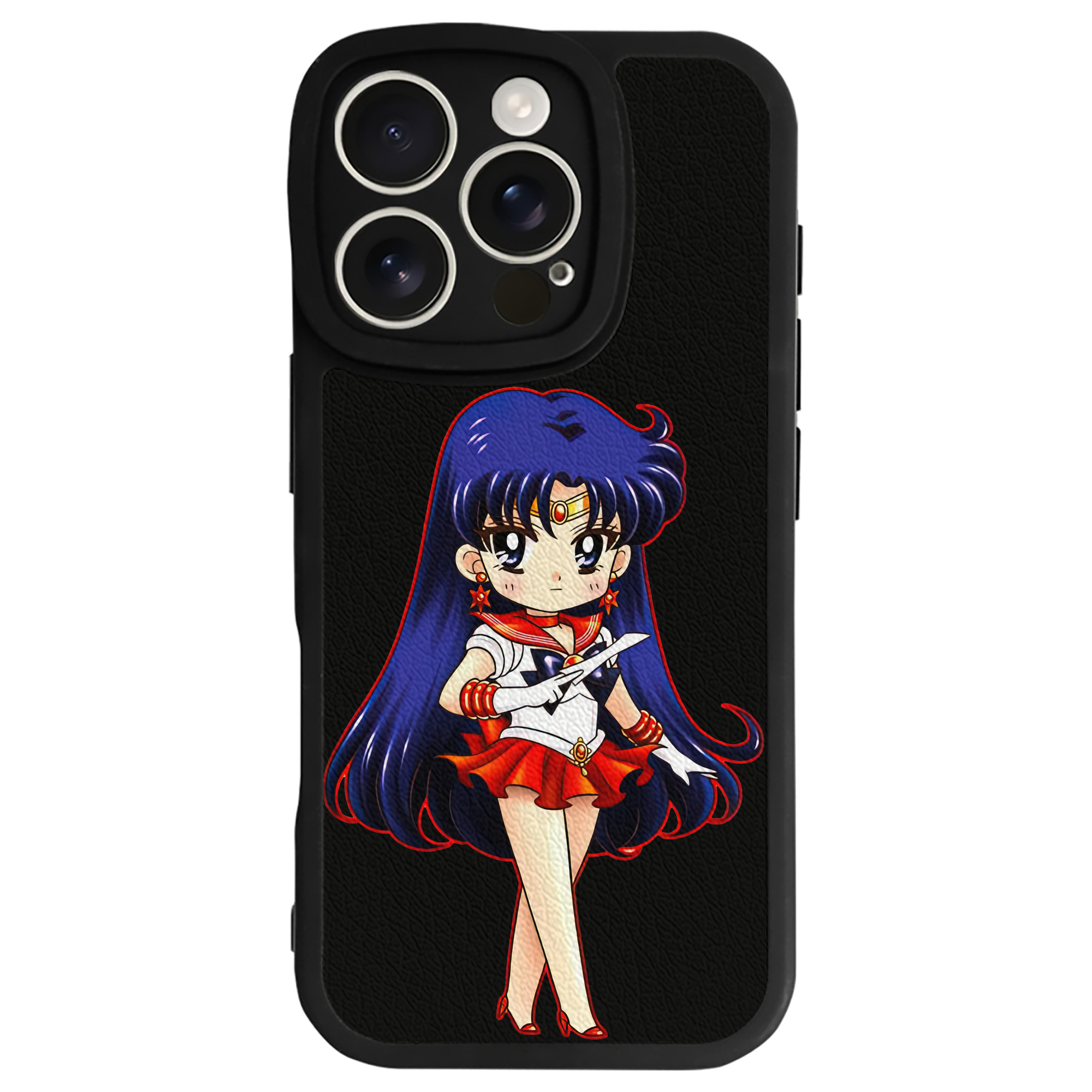（画像用） 美少女戦士セーラームーン 火野レイ ひの レイ Sailor Moon Hino Rei （セーラーマーズ,Sailor Mars） 【iPhone 16シリーズ対応】シリコンスマホケース（レザー調） 材質：シリコン
